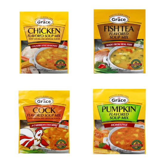 Grace Flavored Soup Mix ( Chicken, Fish Tea , Cock , Pumpkin )